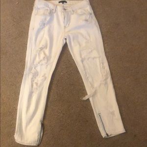 White ripped jeans